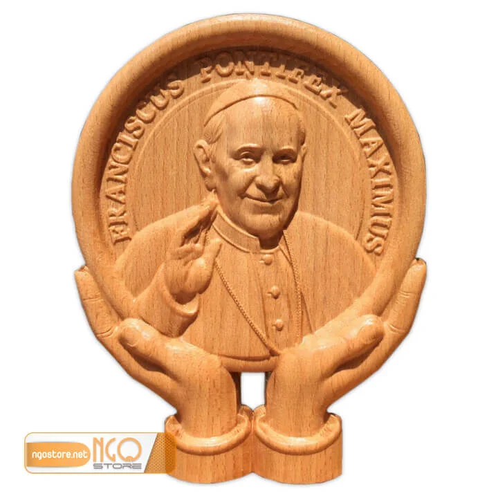 tượng gỗ đức thánh cha phanxicô để bàn