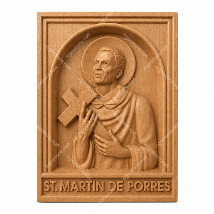 Tranh gỗ Thánh Martin de Porres